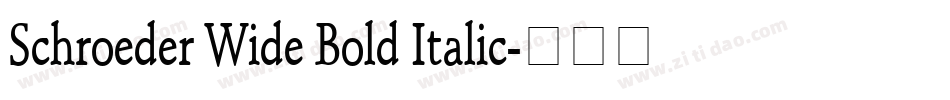 Schroeder Wide Bold Italic字体转换